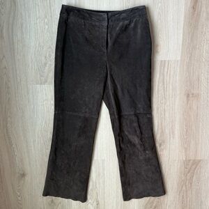 Kate Hill Vintage 100% Leather Pants Sz 8 Brown Suede